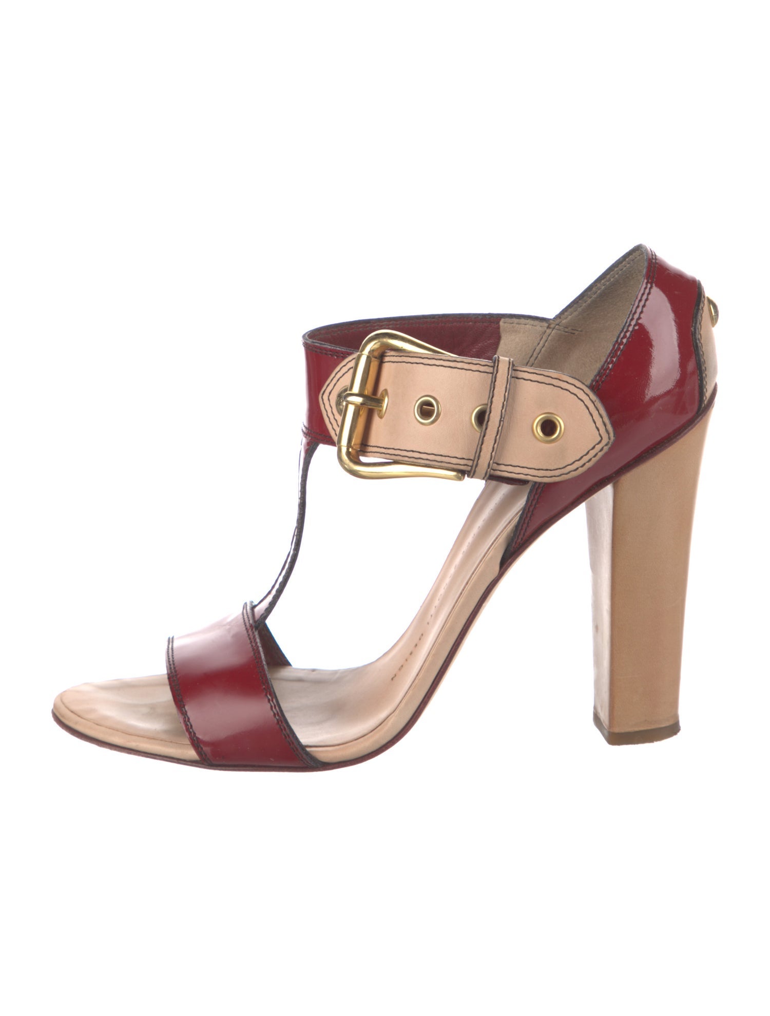 Giuseppe Zanotti Patent Leather Printed T-Strap Sandals